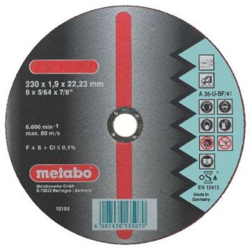 Отрезной круг по металлу Metabo Novorapid 230мм